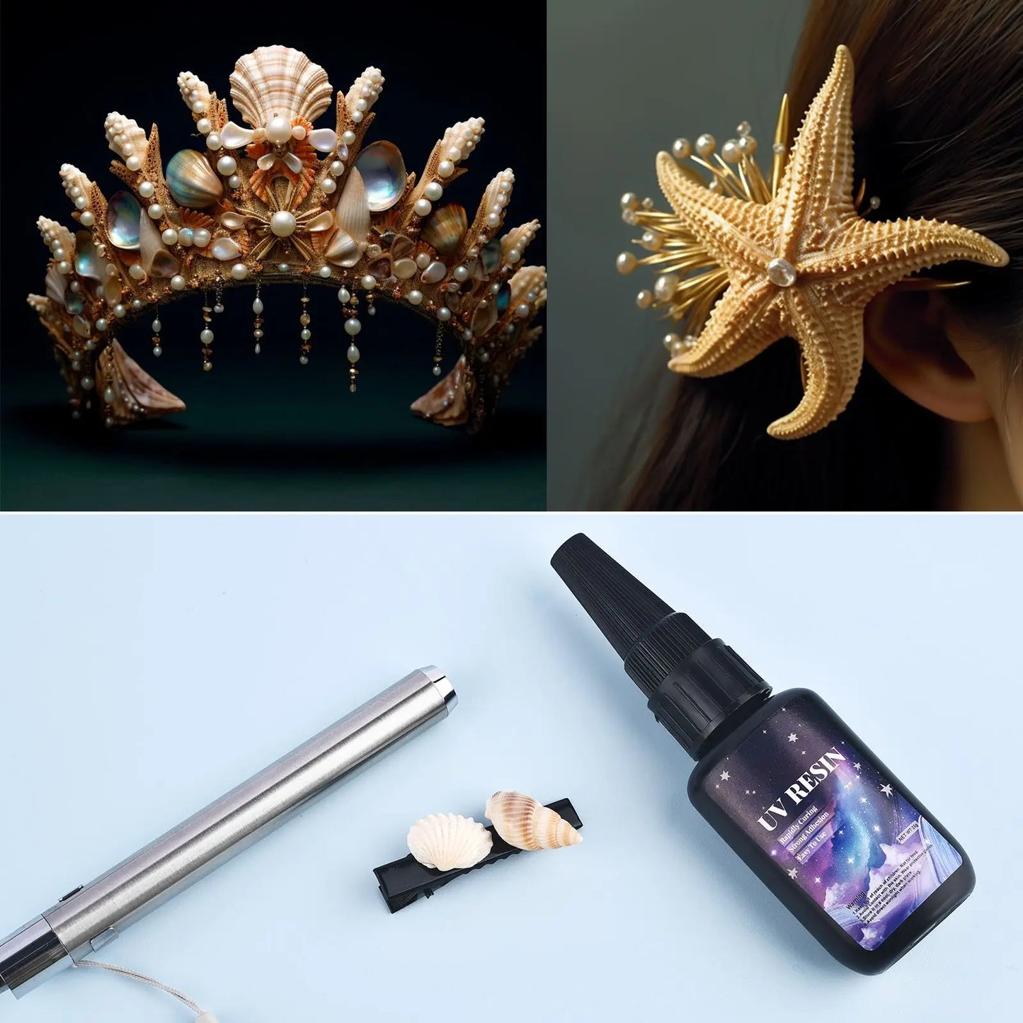 25g UV Resin Glue Bonding & Welding UV Glue Kit With Light Quick-Drying Resin Glue For Bonding Glass Metal Wood DIY Crafts Decor