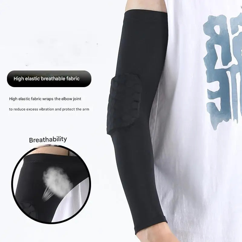 1pcs Honeycomb Anti-collision Arm Guard Fitness Running Training Basketball Guard Equipped With Breathable Sports Elbow Guard