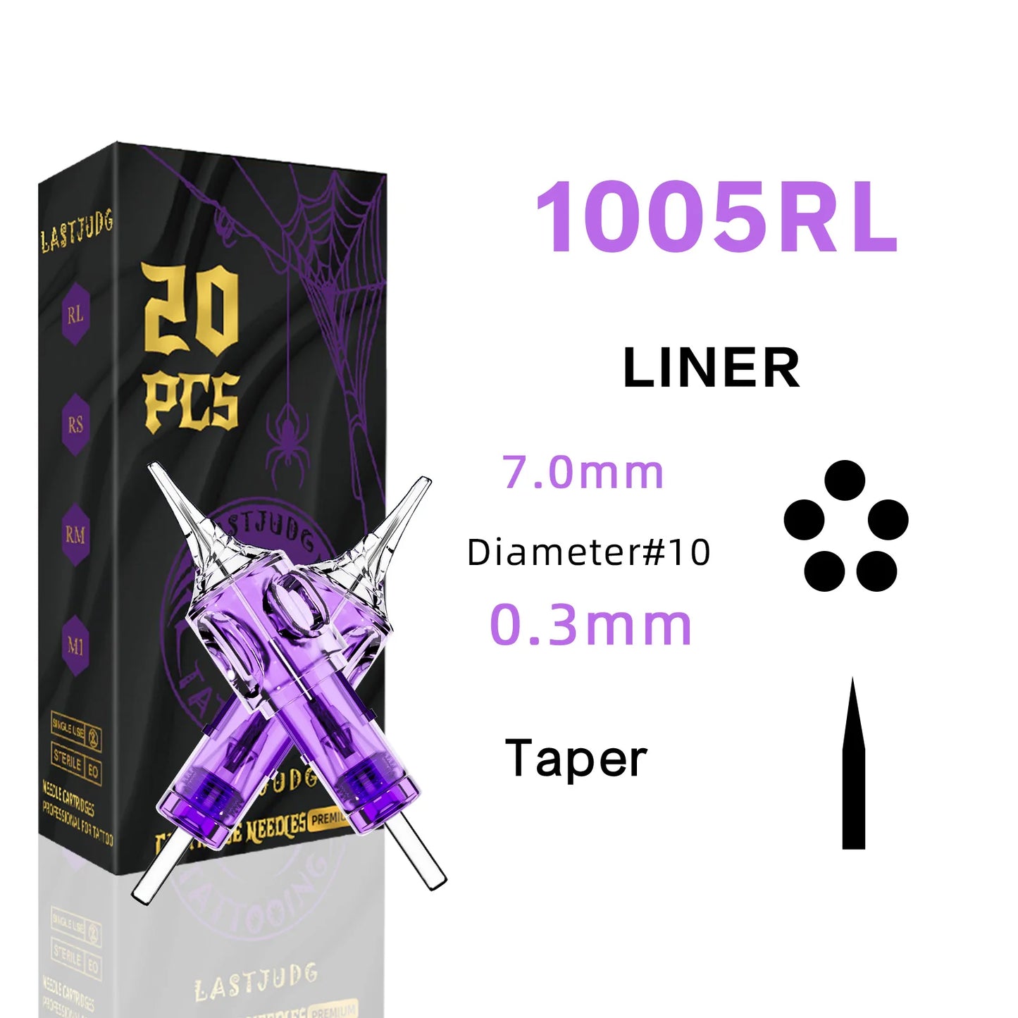 LASTJUDG Tattoo Needles 20PCS Disposable Tattoo Needles RL RS M1 RM Permanent Makeup Tattoo Cartridge Needle For Tattoo Pen
