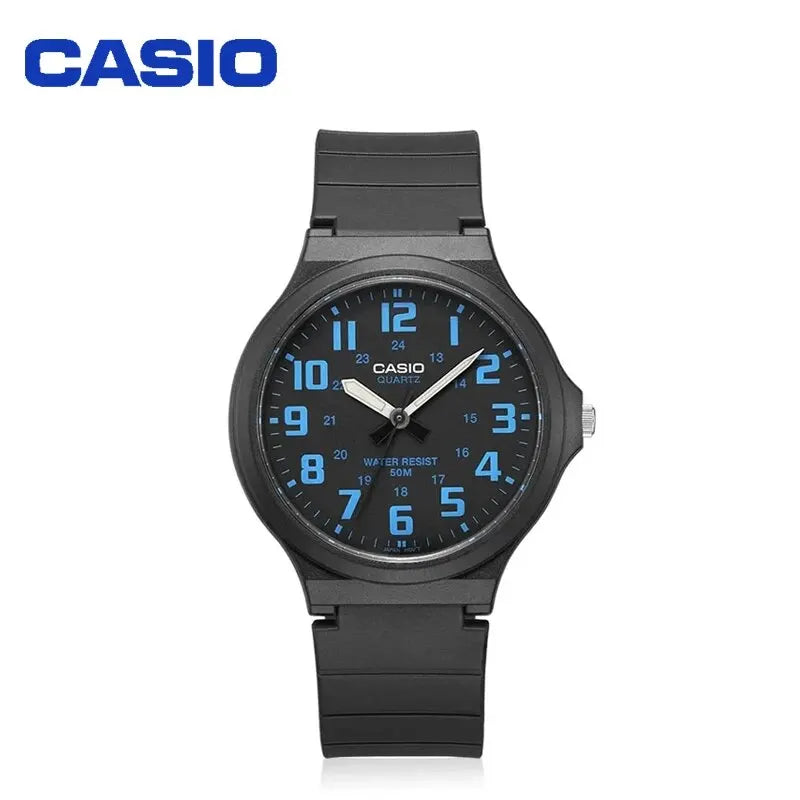 Casio MW-240 Student Watch Men's Rubber Resin Belt Sports Watch Black Disk Student Trend Simple Number Blue Digit Women Watch