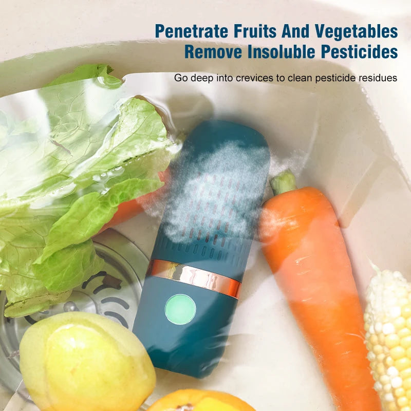 Fruit Vegetable Washing Machine Capsule Shape Wireless Food Purifier Household Pesticide Disinfection Vegetables Cleaner Machine