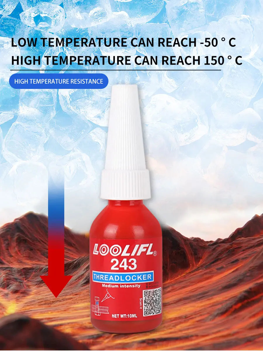 10ml LOOLIFL 243 Screw Adhesive 243 Anaerobic Glue Anti-loose Anti-slip sealingThread Locking Agent Anti-slip caulk sealers