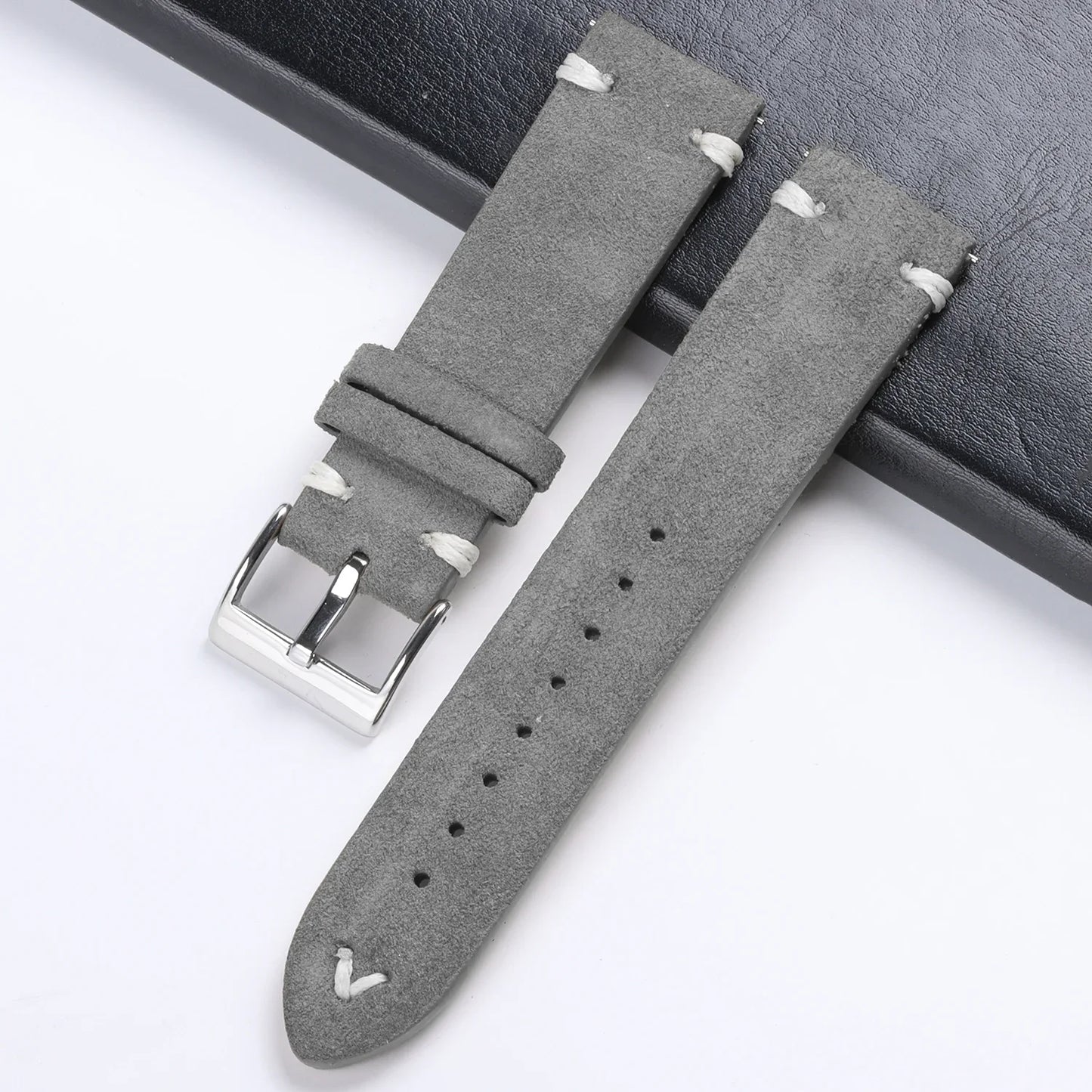 Soft Suede Watch Band 18mm 20mm 22mm Leather Strap Brown Blue Black Belt Replacement for Seiko Quick Release Men Women Bracelet
