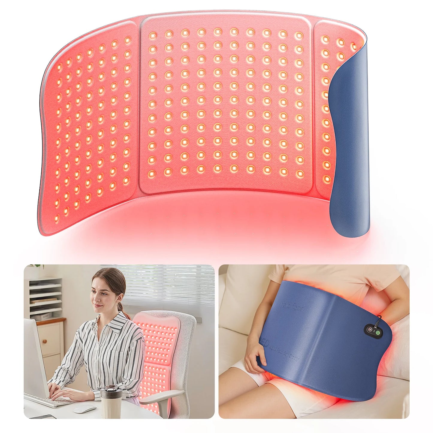 Large Red Light Therapy for Body 264 Triple-Chip LED Near Infrared 660nm & 850nm Red Light Therapy Mat 30'' x 12'' for Full Body