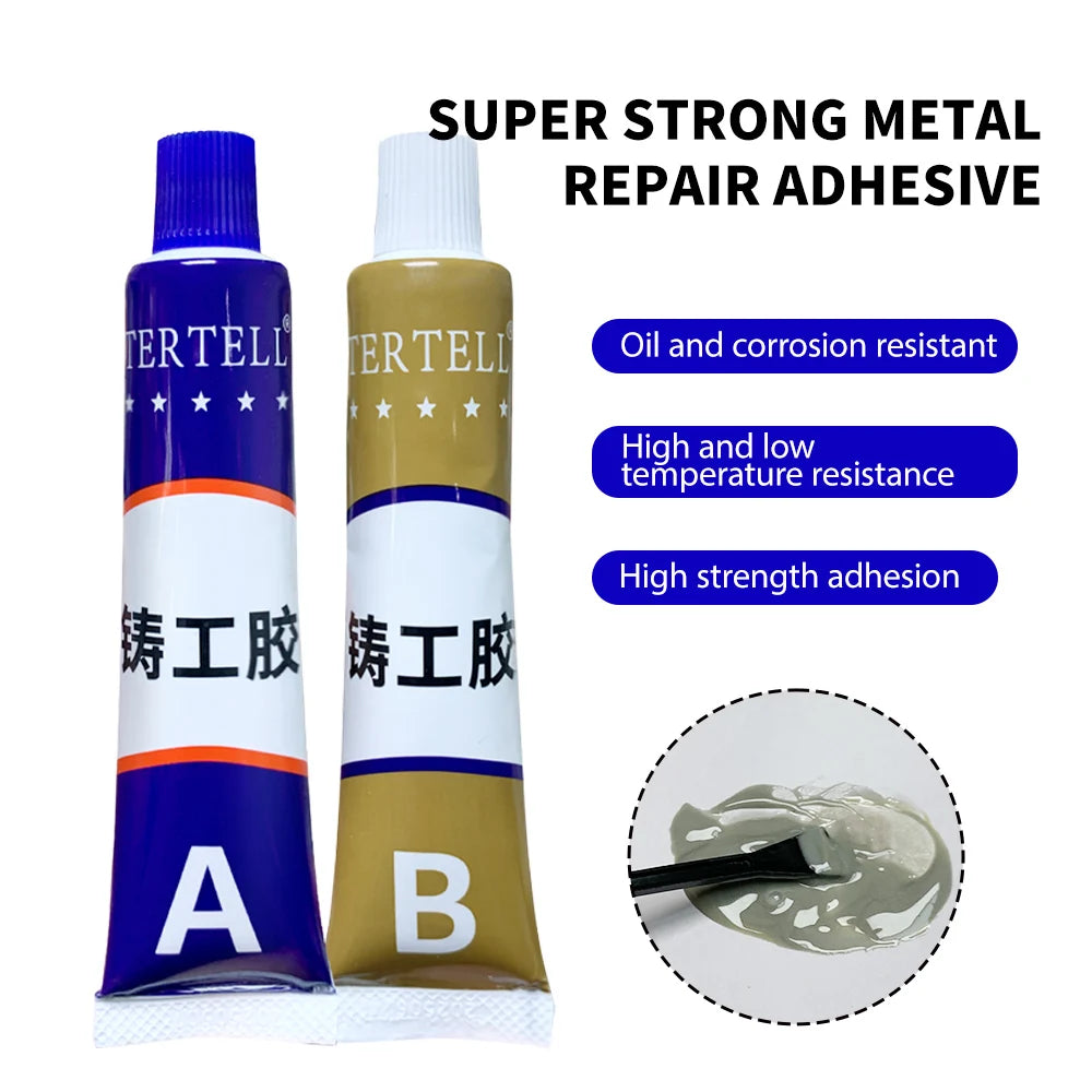 A+B Glue Casting Adhesive Industrial Repair Agent Casting Metal Cast Iron Trachoma Stomatal Crackle Welding Glue Home Accessorie