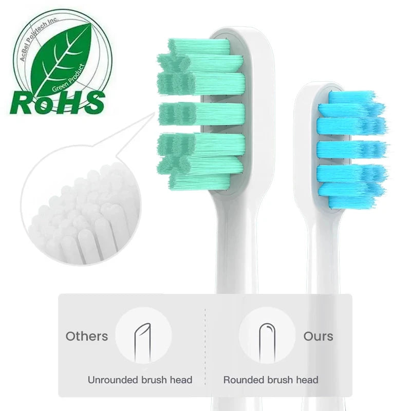 4pcs Replacement Brush Heads For Xiaomi Mijia T300 T301 T500 Sonic Electric Toothbrush Head DuPont Soft Bristle Nozzles