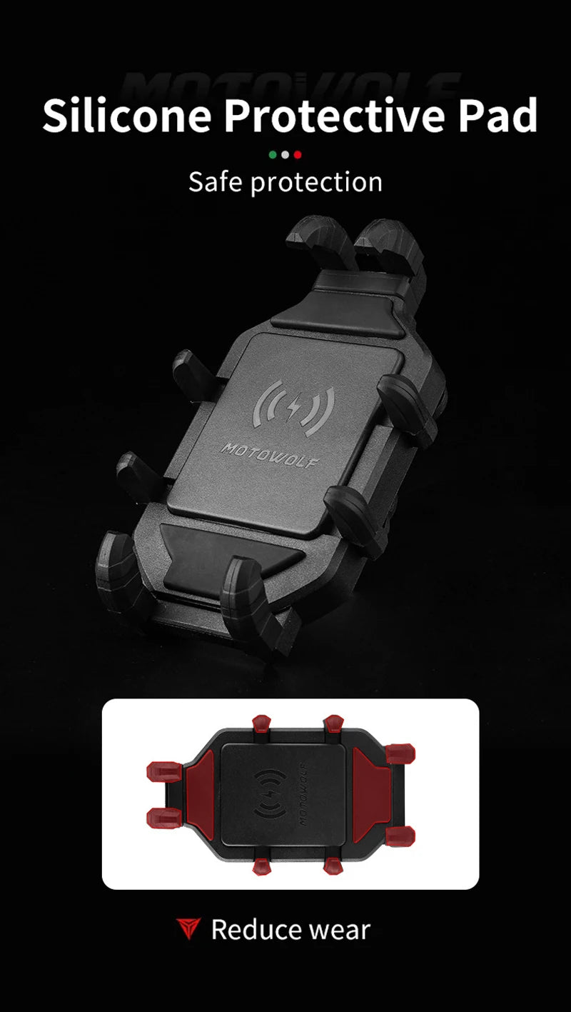 Motorcycle Wireless Charging Phone Holder Cradle 3.0 Quick Charger GPS Moto Support Cellphone Handlebar Mount for 4-7 inch Phone