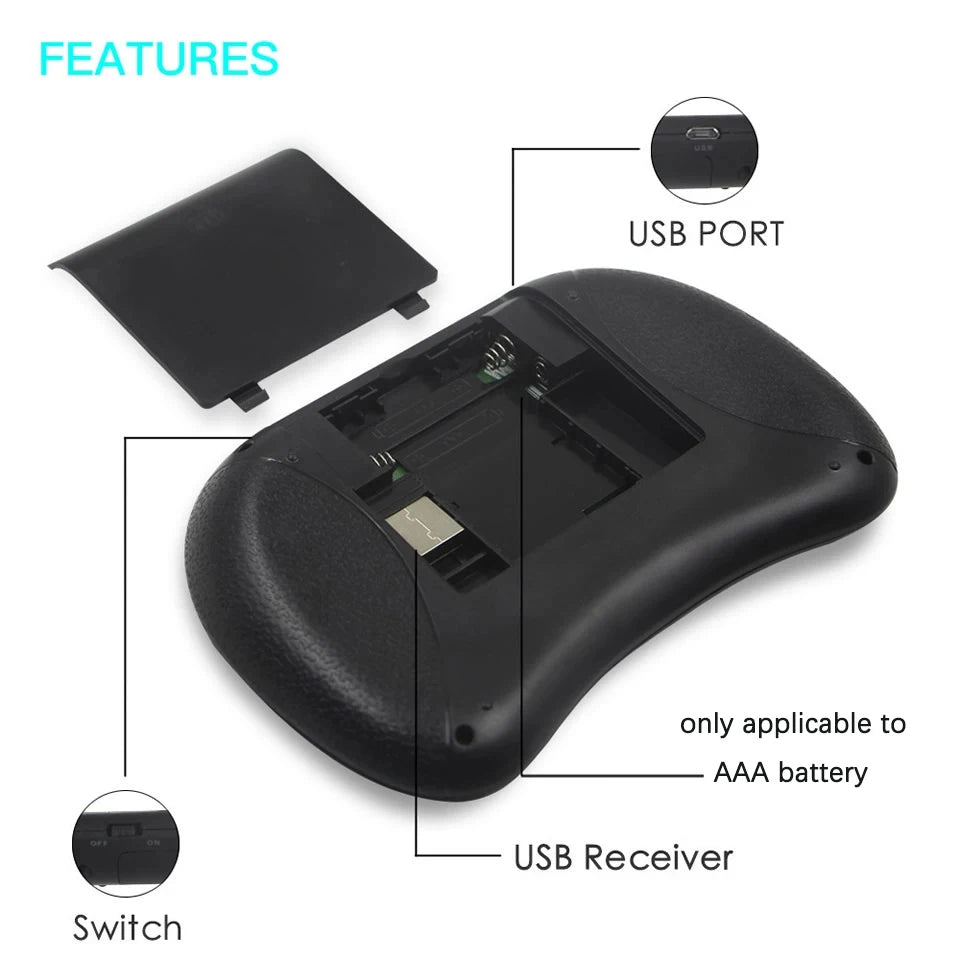I8 Mini Wireless Keyboard 2.4G Bluetooth 7 Color Backlit English Russian Air Mouse Remote Touchpad For Android TV Box PC Laptop