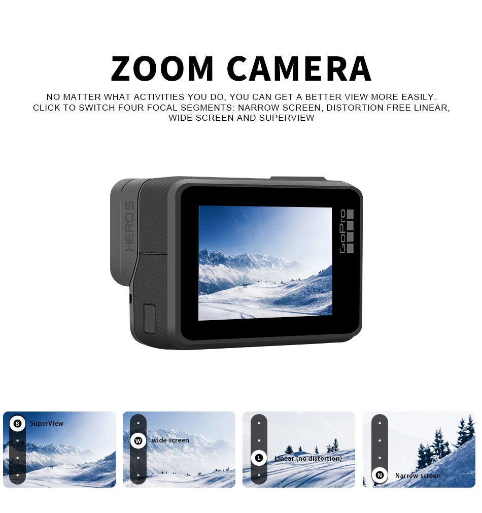 GoPro HERO5 Black Sports Camera 4k Ultra HD Video 1080P Anti Shake Cycling Helmet Go Pro Camera Optional Memory Card