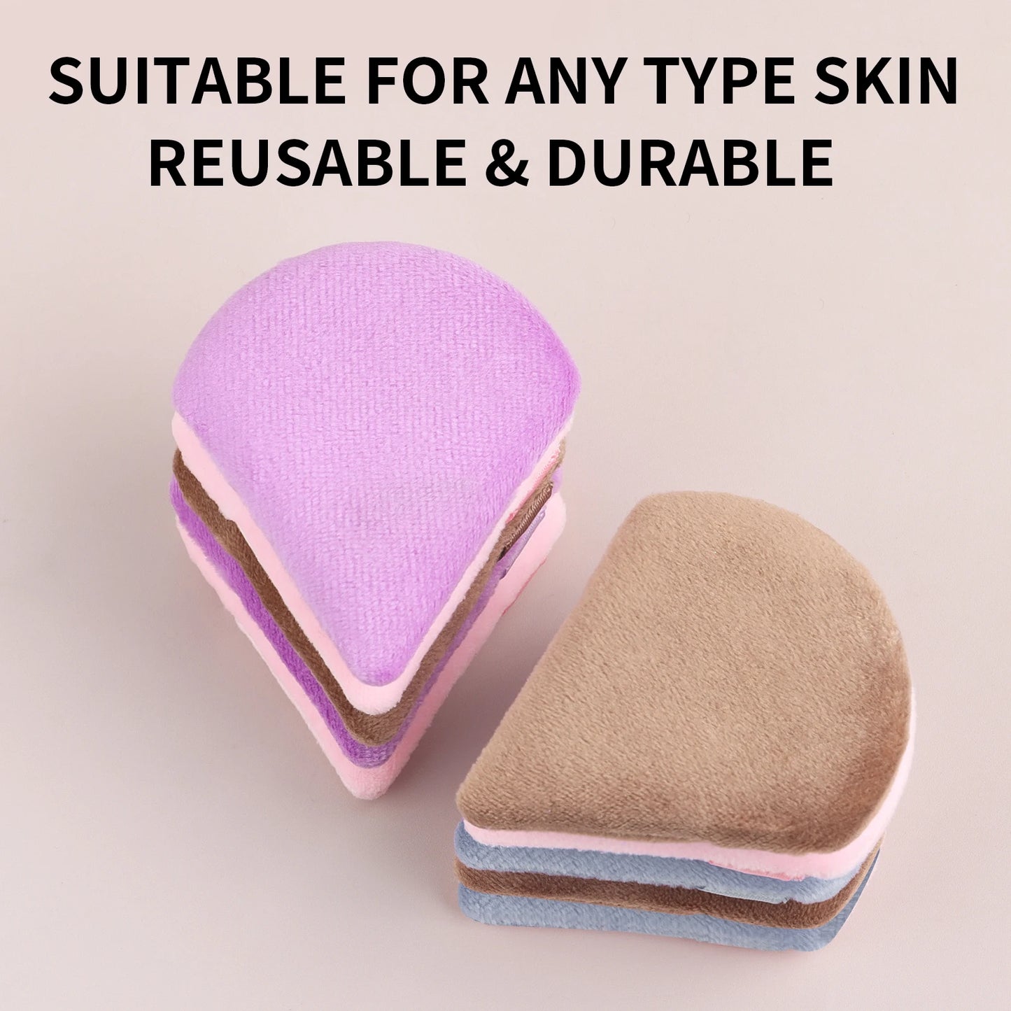 Powder Puff,10Pcs Daily Triangle Double layer sponge Reusable Cosmetic powder puff For Makeup, Foundation
