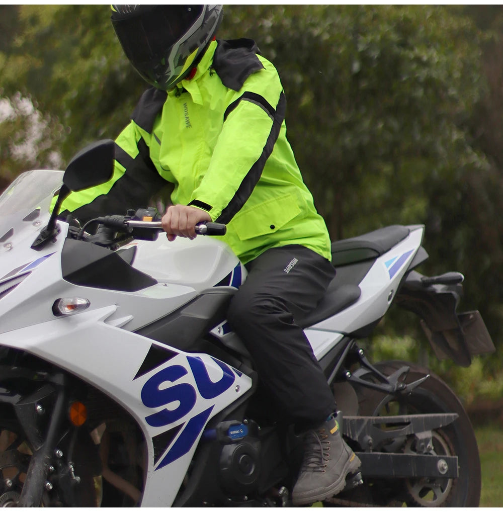 Motorcycle Raincoat Suit Rainstorm Prevention Jacket Pants Camping Hiking Fishing Raincoat Moto Raincoat Motorcyclist Rider Rain