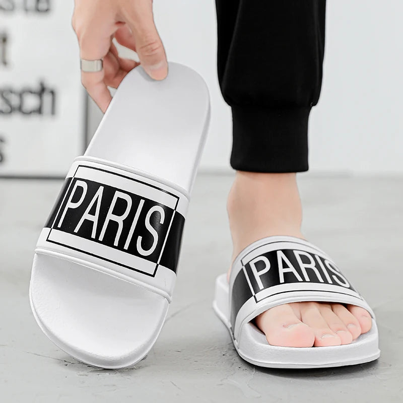 Summer Men Slippers Fashion Slides Street Outdoor Clogs Quick Dry Beach Sandals Flip Flops Casual Indoor Home Shoes Couple 36-46