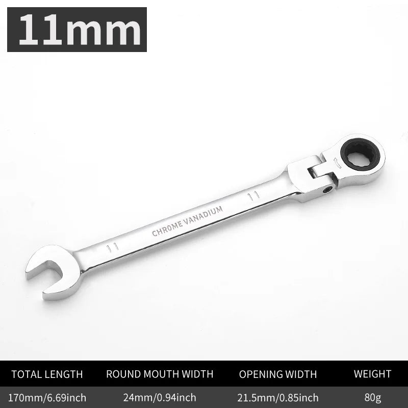 Flexible  Action Wrench Spanner Nut Tool Head  Metric Spanner Open End and Ring Wrenches Tool