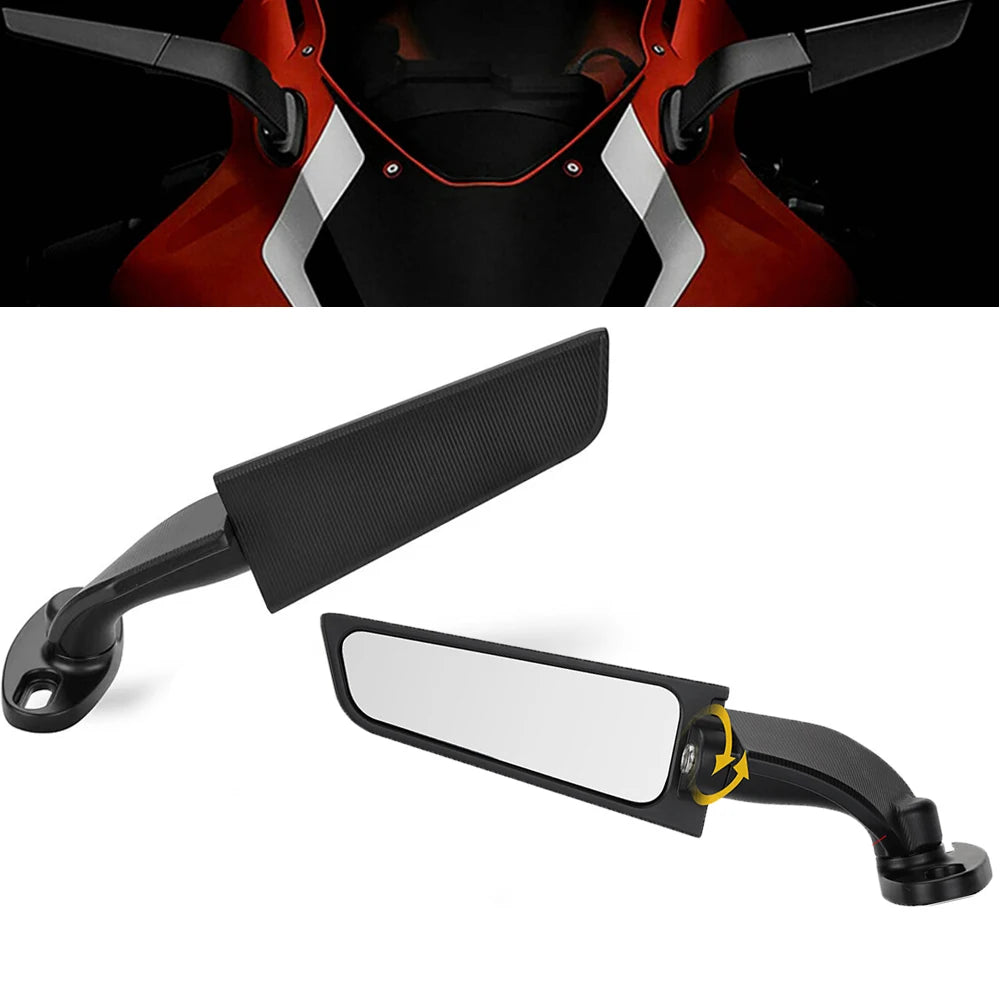 Motorcycle Mirror Modified Wind Wing Adjustable Rotating Rearview Mirror for YAMAHA YZF R6 R1 R25 R3 R125 R15 for Honda