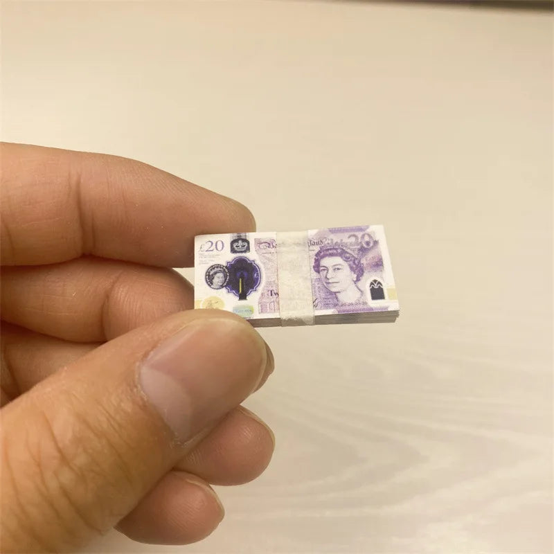 5PCS Dollar Euro Ticket Banknotes Prop Fake Money Mini Currency Banknote Model Kids Dollhouse Miniature Props Toy Floss Decorate