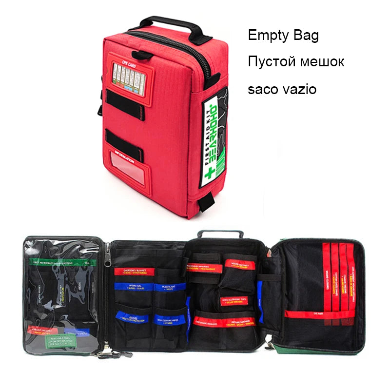 BearHoHoLarge Size Handy First Aid Kit Bag Emergency Kit Medical Rescue Bag for Workplace Home Outdoor Car Travel Hiking Camping
