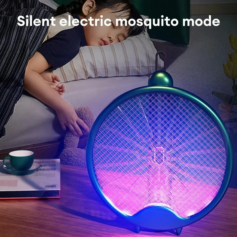 Foldable Electric Mosquito Killer Fly Swatter Trap USB Rechargeable Mosquito Racket Insect Killer with UV Light Bug Zapper 3000V