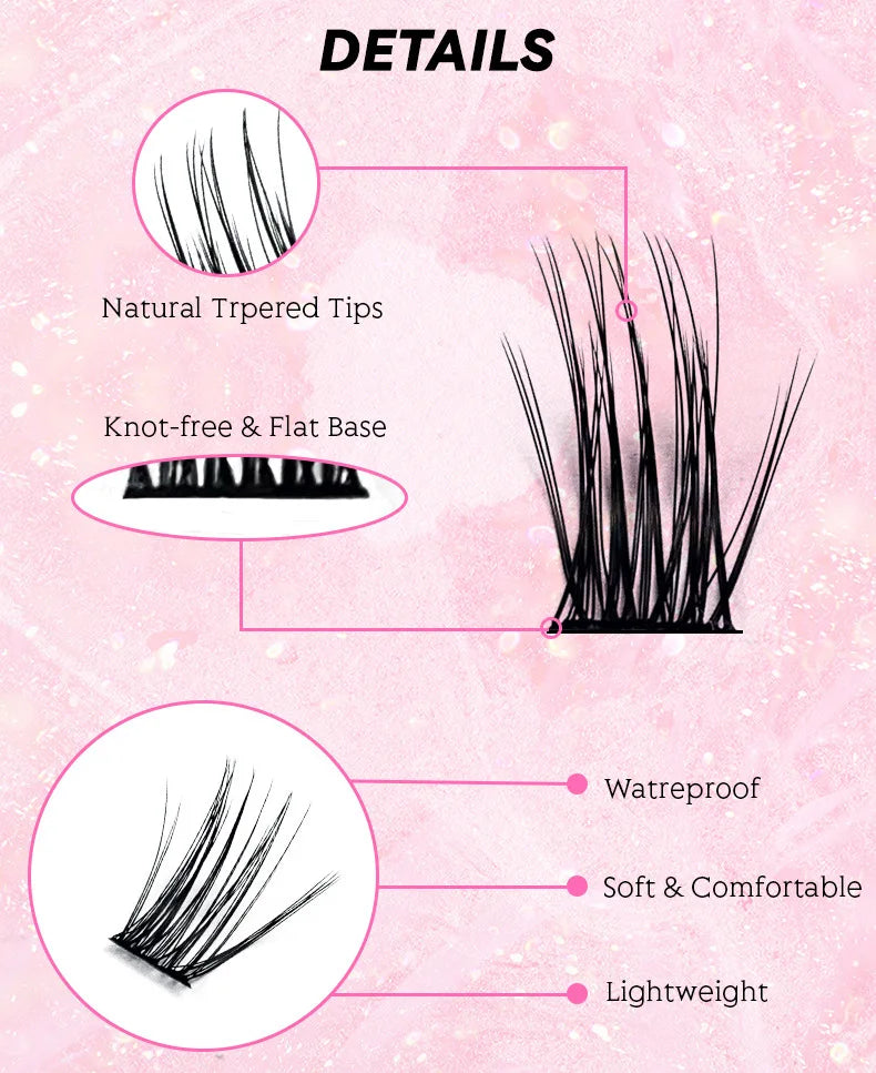 MIAOJIE Lash Clusters 120pcs Cluster Lashes 8-16mm Individual Lashes Natural Look D Curl Fluffy Cluster Lashes DIY Eyelash Exten