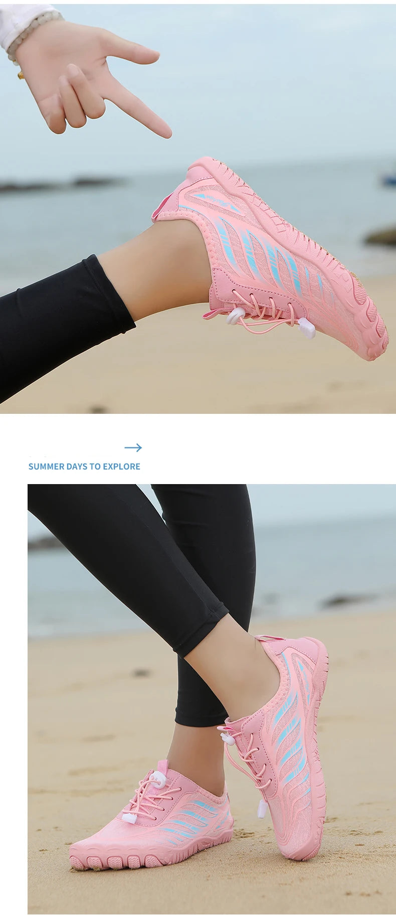 New Arrival Water Shoes Qiuck-Dry Aqua Shoes Men Women Outdoor Beach Swimming Wading Breathable Five-Finger Sneakers Size 36-46