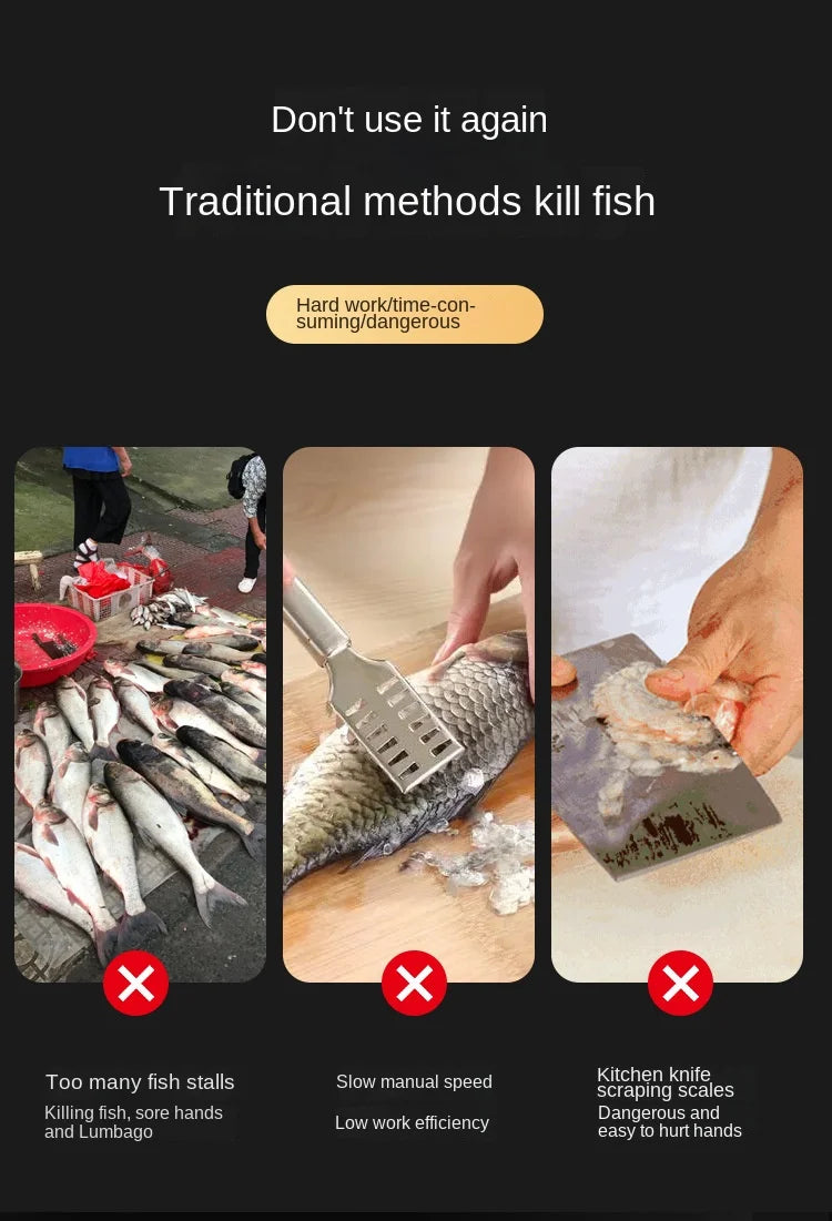 Portable Electric Fish Scraper Waterproof Fish Scale Remover Fish Scale Cleaner USB Rechargeable Fish Scale Knife Seafood Tools