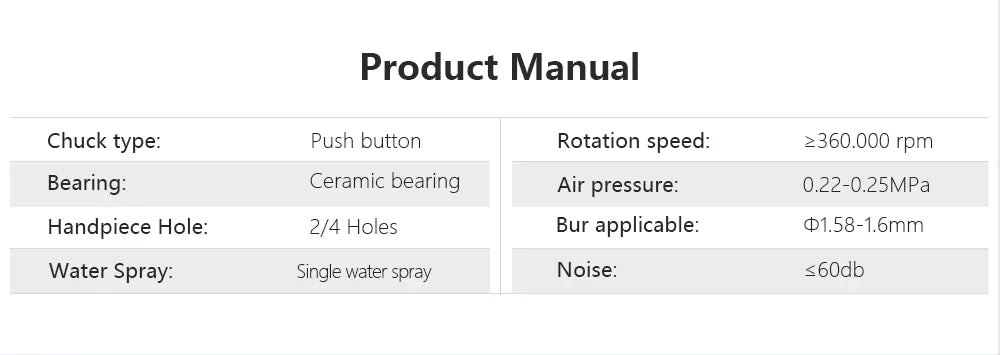 New 2/4 Holes Dental High Speed Handpiece Toque Head Push Button with Ceramic Bearing single Water Spray Dentistry Tools
