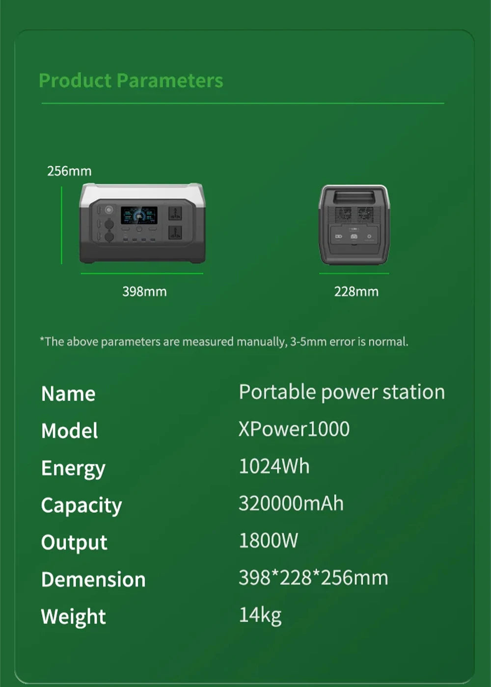 Portable Power Station 1800W 320000mAh AC 220V LiFePo4 Battery Power Bank Outdoor Power Supply Home Emergency Power