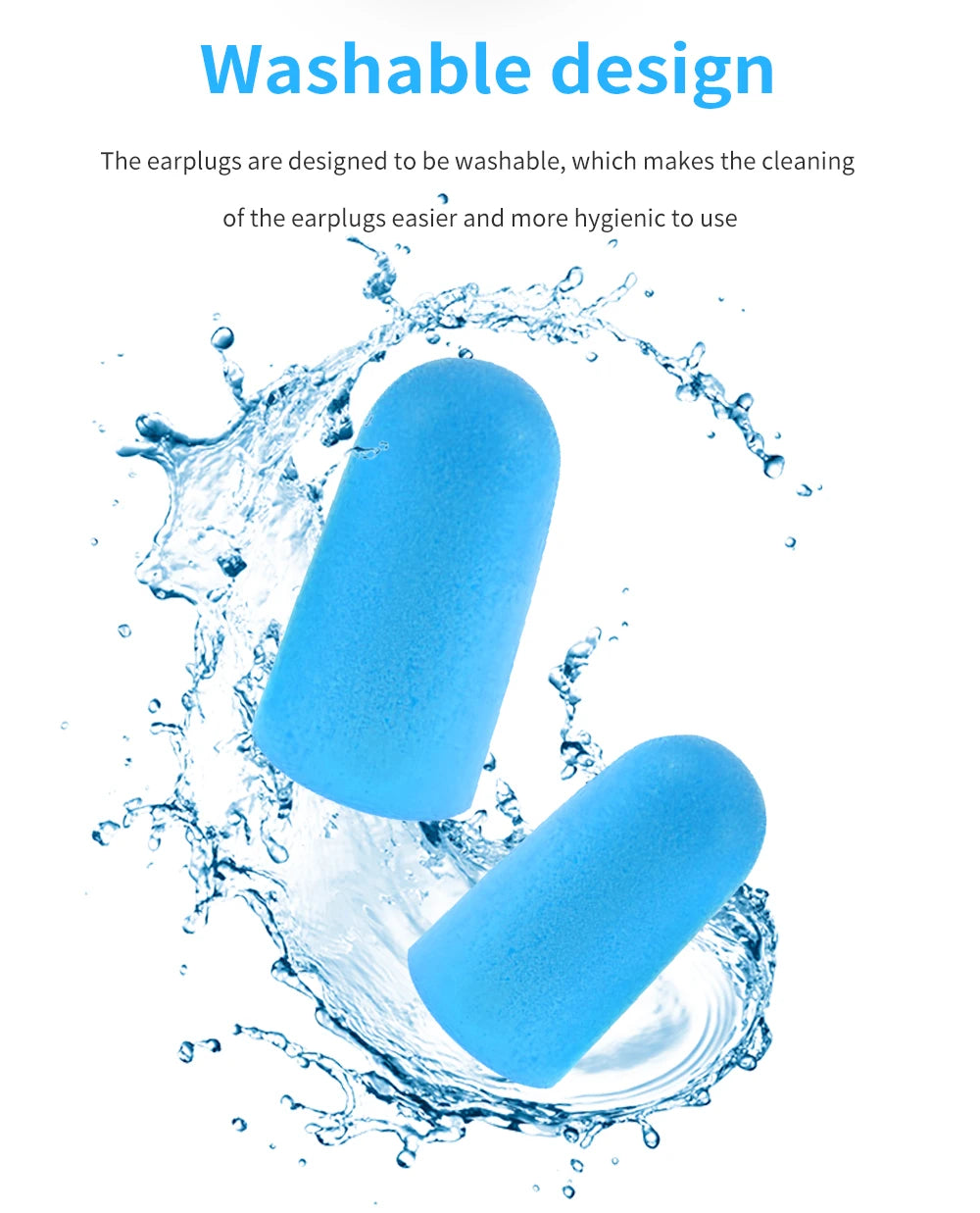 TISHRIC Earplugs Soft Sponge Ear Plugs Noise Reduction Sleeping Earplug  Travel Noise Reduction Rate 35.5db Sound Insulation