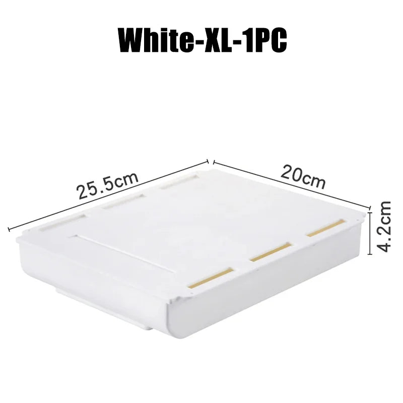 Hidden Storage Box Desk Storage Drawer Self-Adhesive Plastic Table Storage Holder Simple Sundries Cosmetics Stationery Organizer