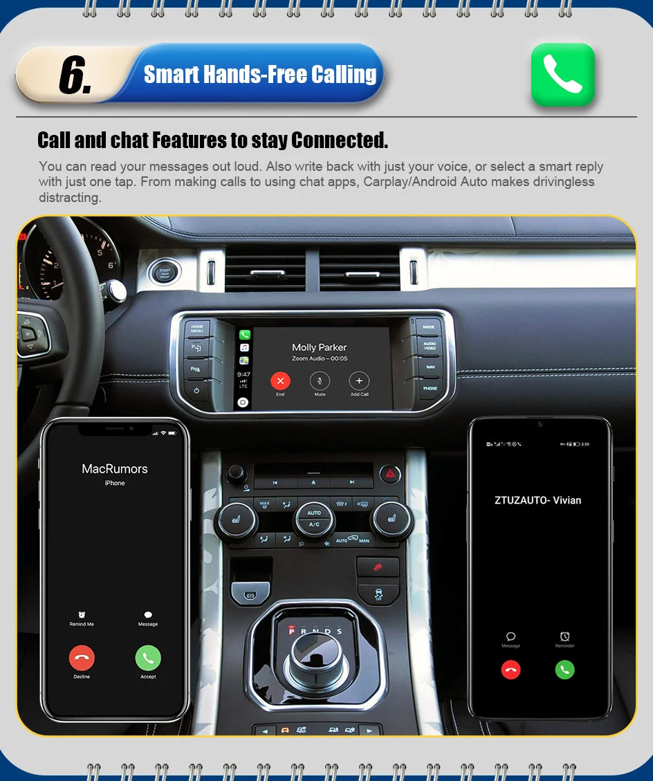 Android Auto Wireless Carplay For Land Rover/Jaguar/Range Rover/Evoque/Discovery 2012-2016 Carplay Multimedia USB Navigation DSP