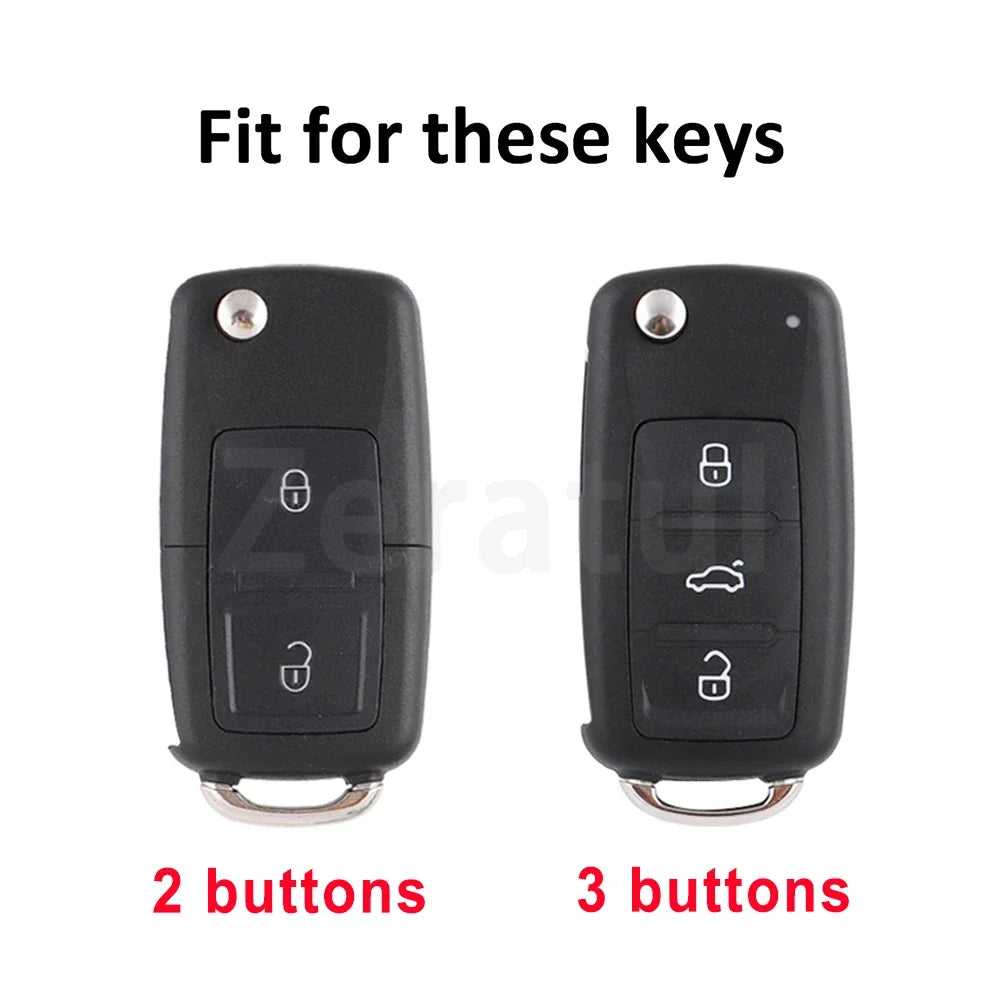 TPU Leather Car Key Cover Case Procted For VW Golf Bora Jetta POLO Passat Skoda Superb Octavia Fabia SEAT Ibiza Leon 2/3 Buttons