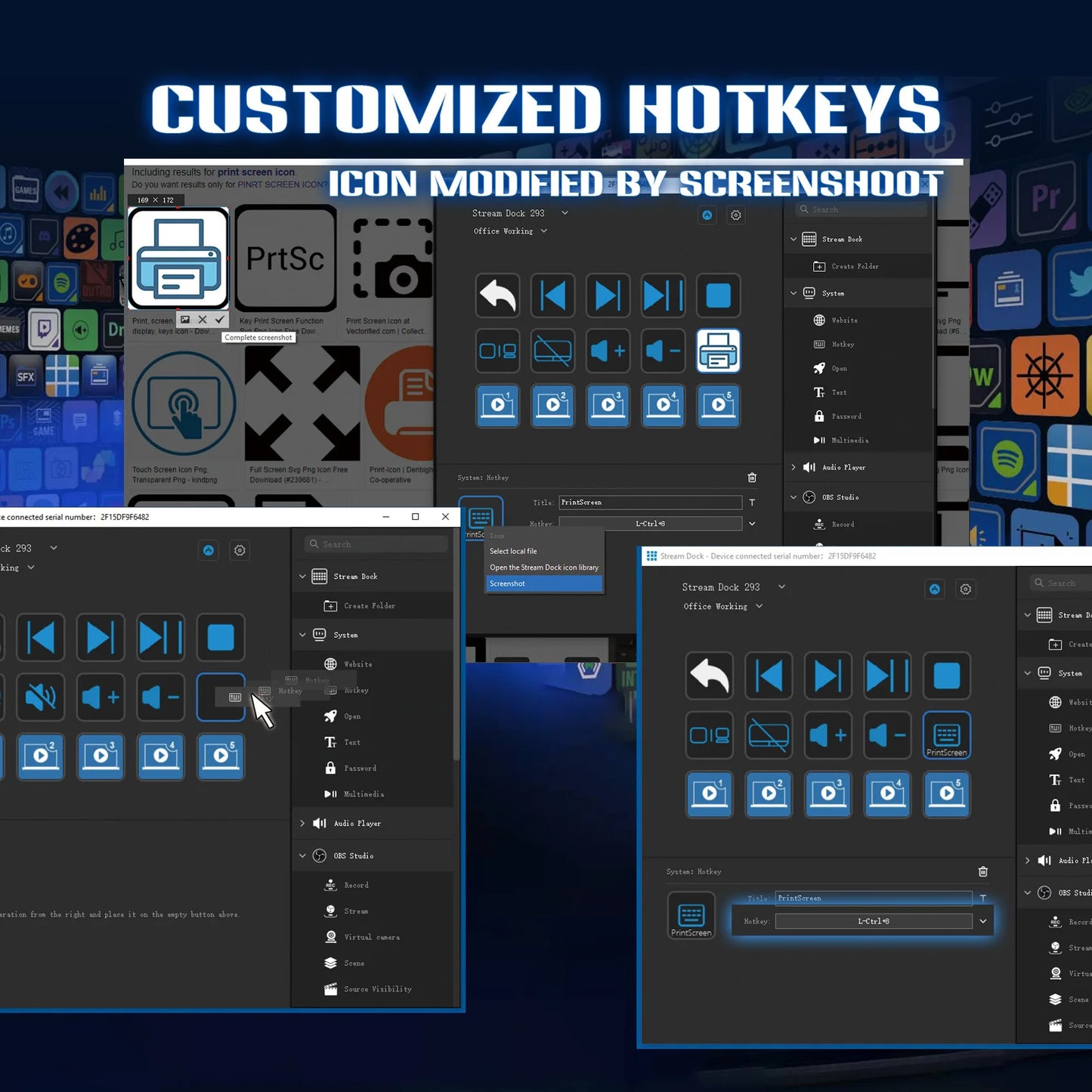 StreamDeck Mini Visual Keyboard Live Content Creation Controller Custom Button LCD Button 15Keys For Windows/MacOS Kryboard Gift