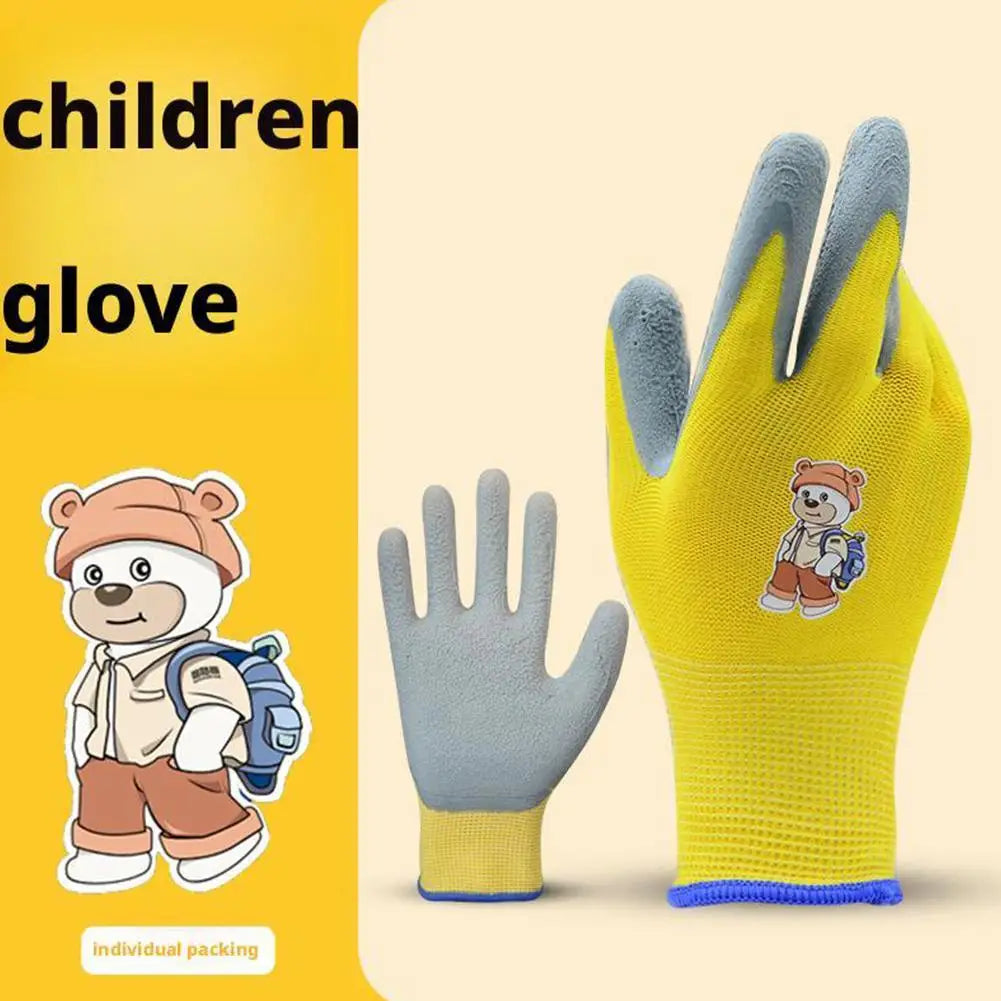 Gardening Gloves Kids Durable Waterproof Garden Work Gloves Non-Slip Children Safety Yard Work Gloves Portable Garden Supplies