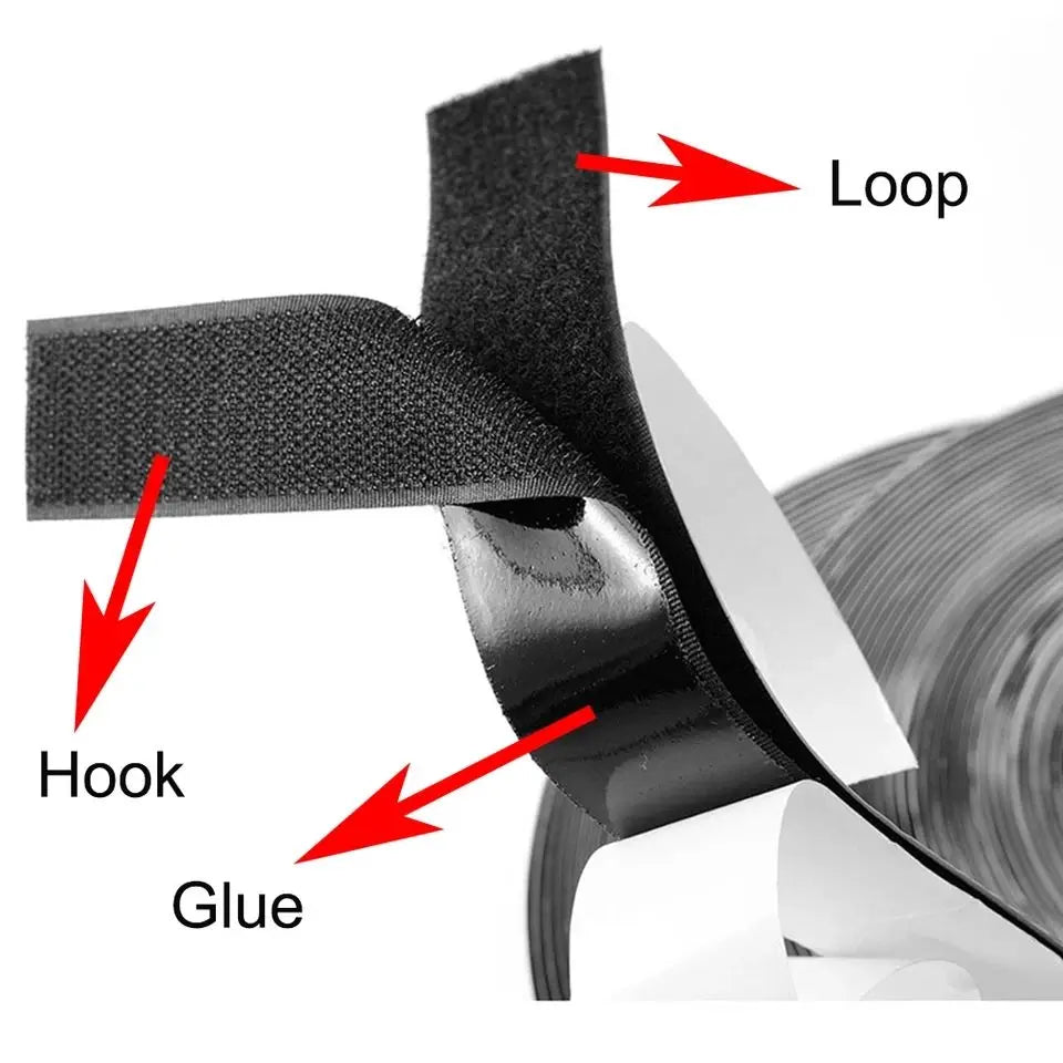 5M Strong Self-adhesive Hook and Loop Fastener Tape Magic Nylon Sticker Straps with Glue for DIY Craft Accessories 20/25/30/50mm