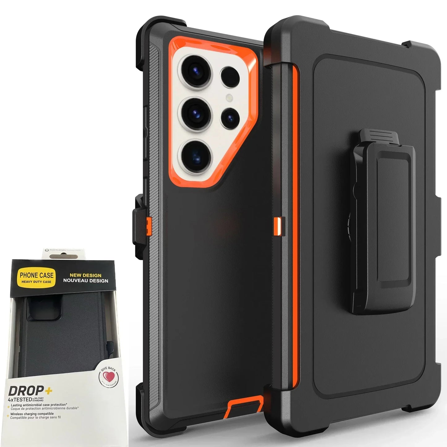 Defender Otter Armor Box Case for Samsung S25 Ultra S24 S23 S22 S21 S20 Plus Rugged Shockproof Protect Cover Belt Clip