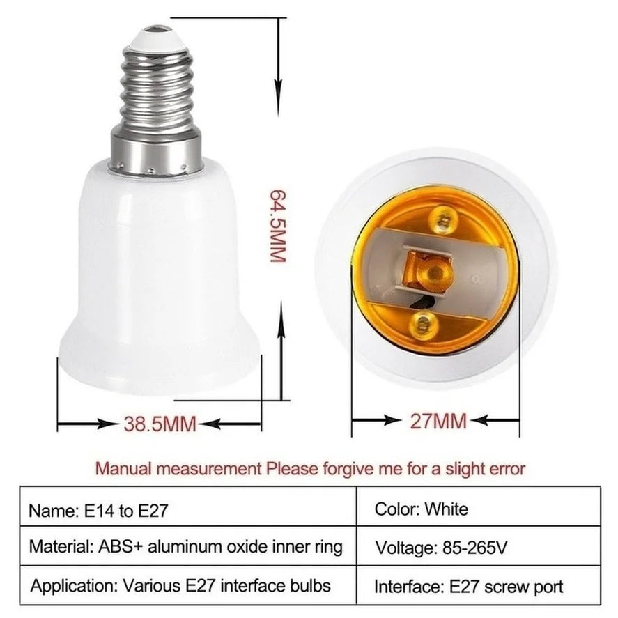 PwwQmm E14 to E27 Lamp Holder Converter Fireproof Socket Base Converters 220V Light Bulb Adapter Conversion Lighting Accessories