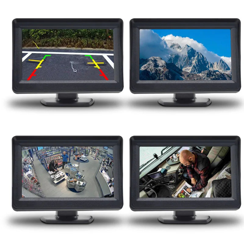 Easy Installation 4.3"5" Car Rear View Backup Camera LCD Monitor  for Vehicle Van Night Vision Reverse Video Parking System