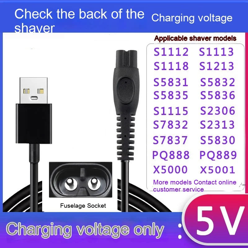 Shaver Charger Cable 5v Universal Suitable For Philips Household Appliances Accessories USB Connector