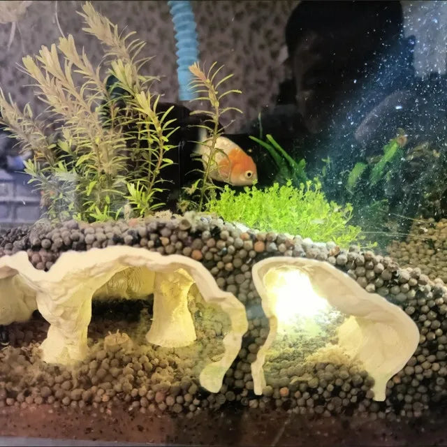 Fish Tank Underground Cave for Fish Shrimp Reptile Shelter Hiding Houses, Landscaping Ornaments 3D Printing Aqaurium Decorations