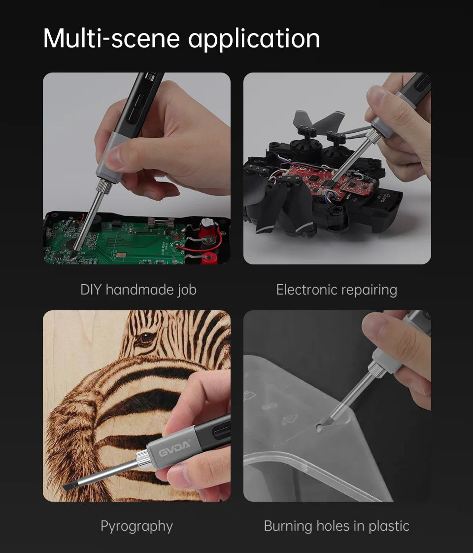 GVDA Smart Electric Soldering Iron 65W Adjustable Constant Temperature Fast Heat Portable Soldering Iron Station Kits with Tips