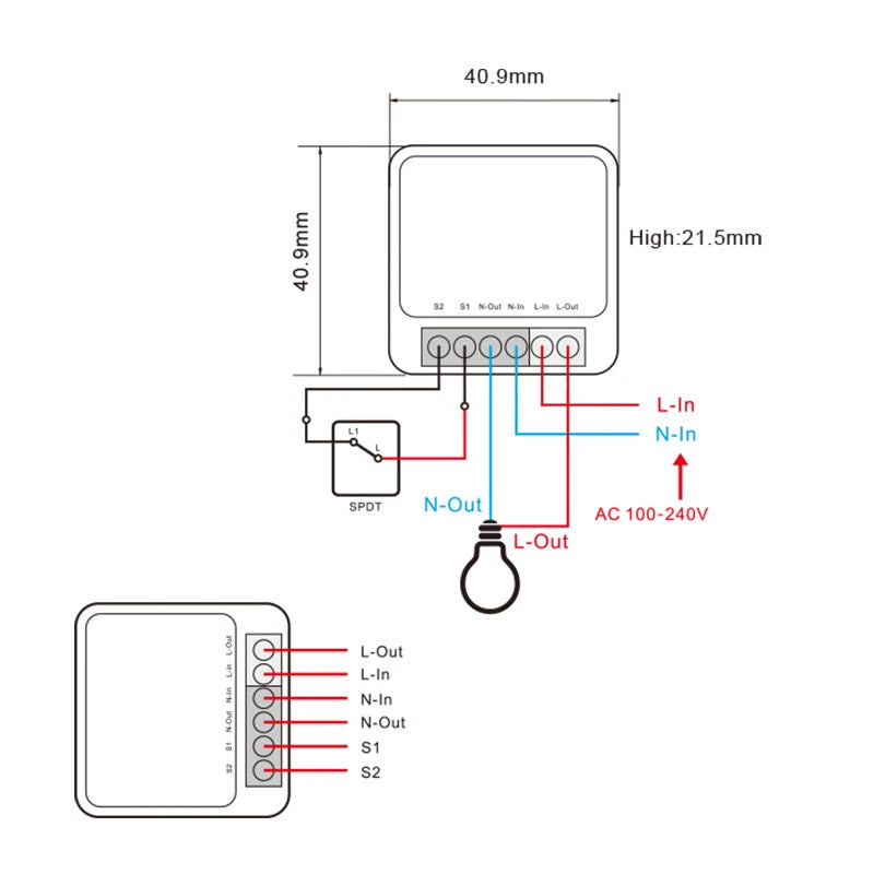 16A Wifi Smart Switch 2 Way Wireless Control DIY Light Switches Smart Circuit Breaker Switch Support Alexa Google Home EWelink