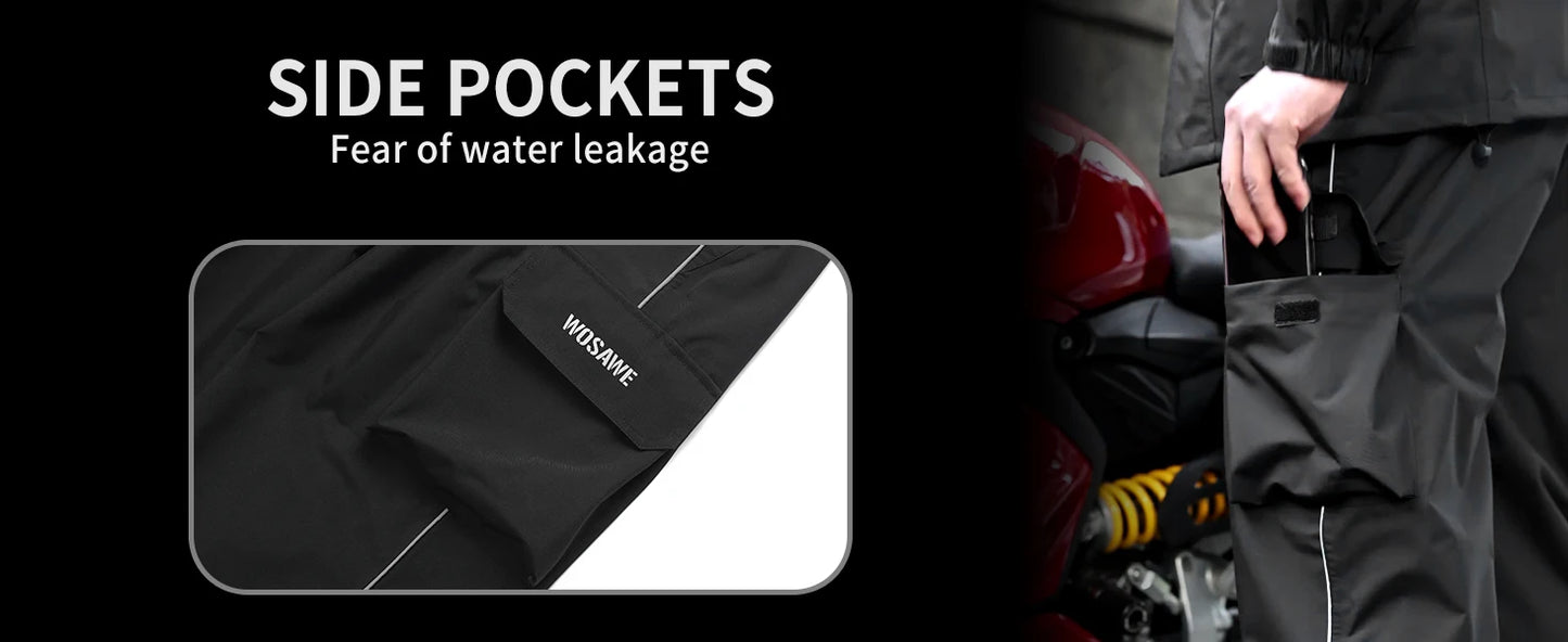 Motorcycle Raincoat Men Women Waterproof Motorcycle Rider Raincoat Suit Moto Raincoat Rain Coat Jacket Pants Biker Rain Set