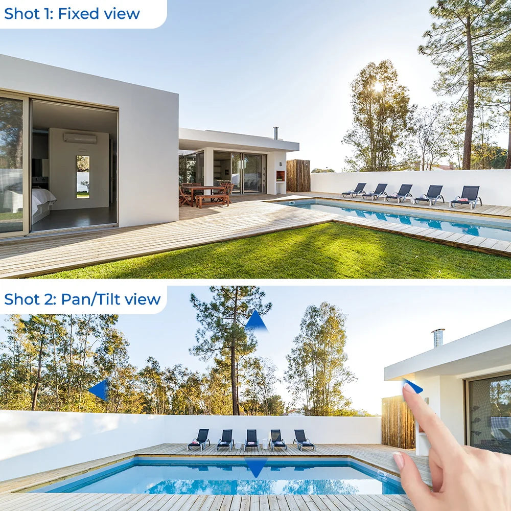 4K 8MP HD Wifi PTZ Camera Outdoor 4MP Dual Lens Dual Screen AI Auto Tracking IP Camera CCTV Audio Video Surveillance P2P iCSee