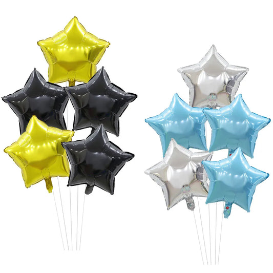 5Pcs 18inch Gold Silver Foil Star Balloon Wedding Balloons Decoration Baby Shower Children's Kids Birthday Party Balloons Globos