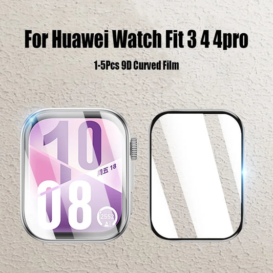 1-5Pcs 9D Curved Film For Huawei Watch fit 3 fit 4 SmartWatch Screen Protector Not Glass Full Cover for Huawei Watch Fit 4Pro 3