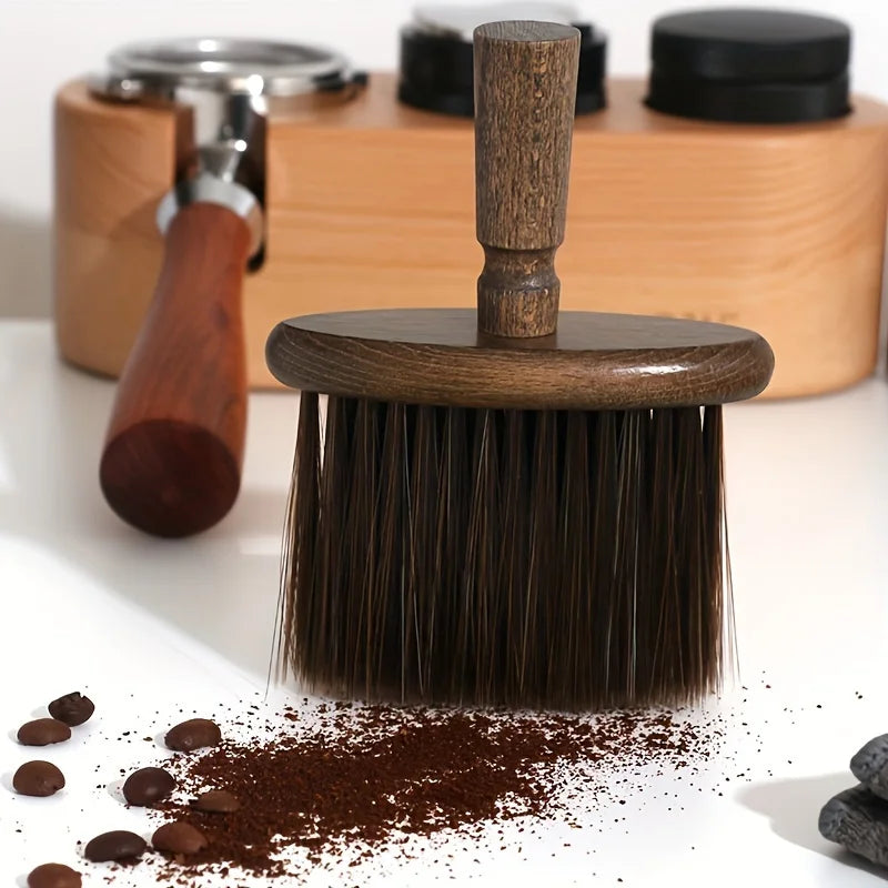 Walnut Wood Coffee Grinder Cleaning Brush - Soft Bristle, Multi-Use For Keyboards, Laptops, Cameras & Car Interiors