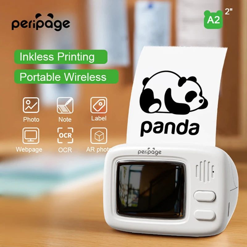 PeriPage Mini 58mm Portable Thermal Printer Wireless BT 200dpi Photo Label Memo Wrong Question Printing Tag Bluetooth A2 Printer