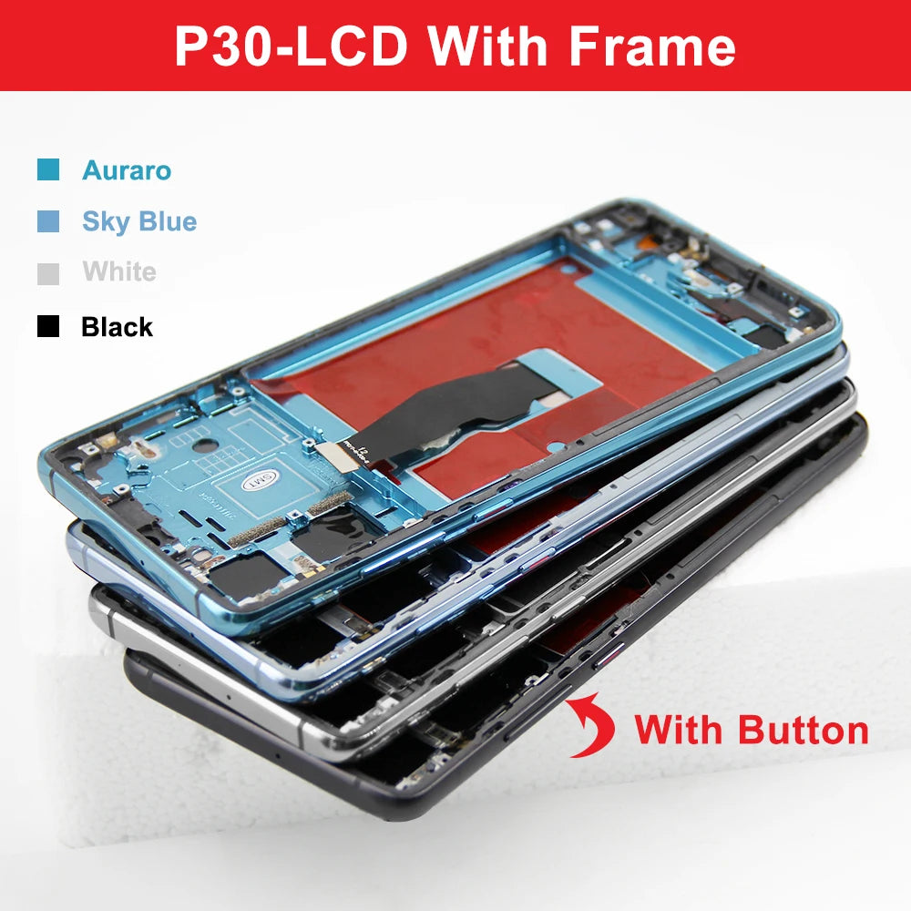 6.1'' Super AMOLED Display For HUAWEI P30 LCD Display Touch Screen Digitizer Assembly For Huawei P30 ELE-L29 L09 AL00 TL00 L04