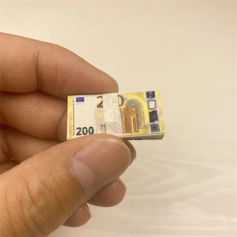 5PCS Dollar Euro Ticket Banknotes Prop Fake Money Mini Currency Banknote Model Kids Dollhouse Miniature Props Toy Floss Decorate