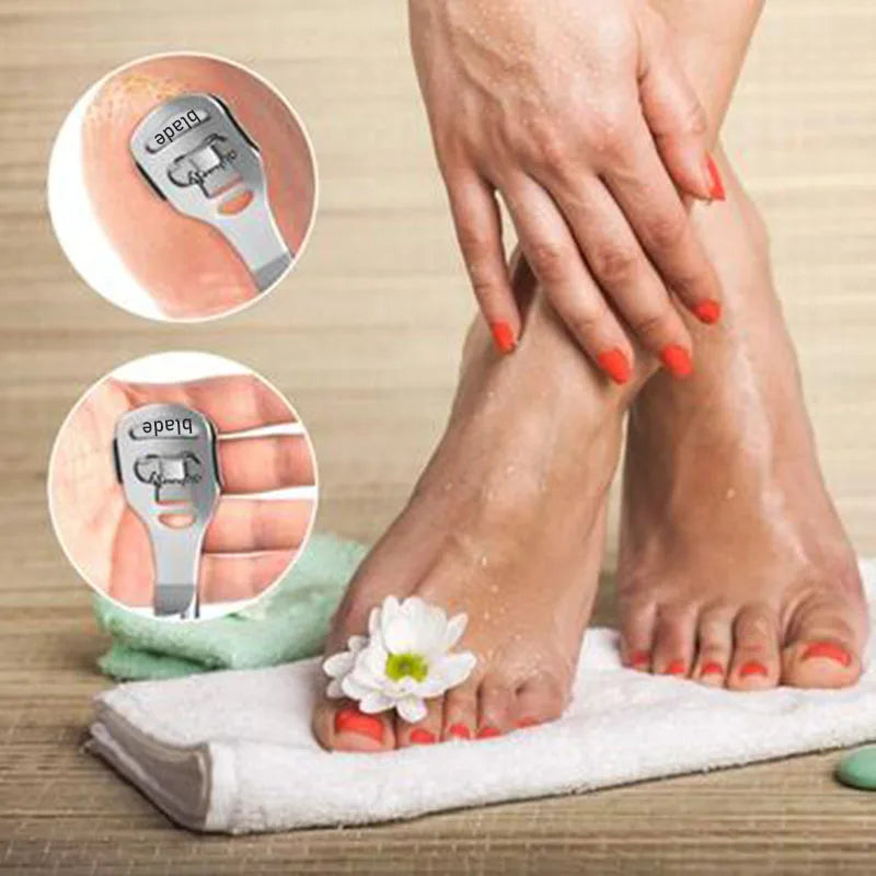 Stainless Steel Foot Callus Shaver Heel Hard Skin Remover Hand Feet Pedicure Razor Tool With 10pcs Blades Foot Care Foot File