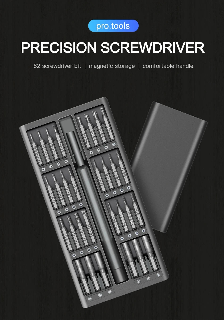 63 in 1 Precision Screwdriver Set Home Hand Repair Tool Kit Magnetic Phillips Drill Bits for iPhone Xiaomi Camera Glasses Watch